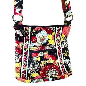 Vera Bradley quilted cotton hipster purse crossbody shoulder bag top zipper